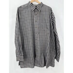 HB Mens 3XLT Black Tan Plaid Button Down Shirt Long Sleeve Tall Big and Tall